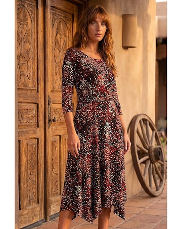 Roman Speckled Hanky Hem Dress