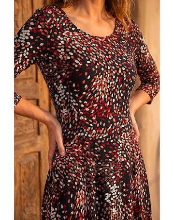 Roman Speckled Hanky Hem Dress
