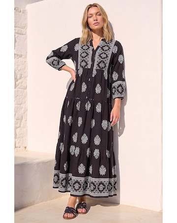 Roman Baroque Border Midi Dress