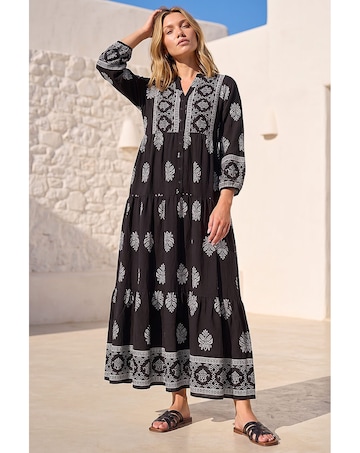 Roman Baroque Border Midi Dress