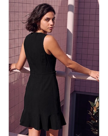 Roman Sleeveless Button Side Short Dress