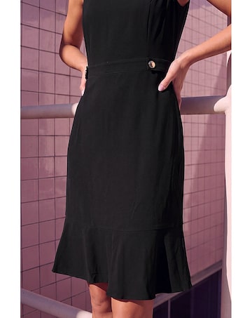 Roman Sleeveless Button Side Short Dress
