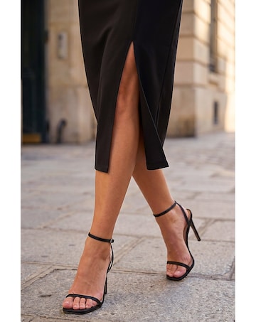 Roman Side Pleat Midi Dress