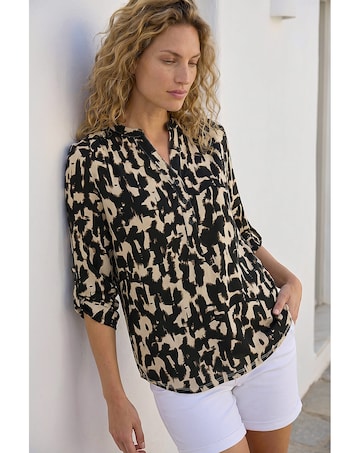 Roman Abstract Ikat Print Shirt