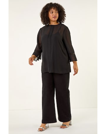 Roman Curve Pintuck Pleat Top
