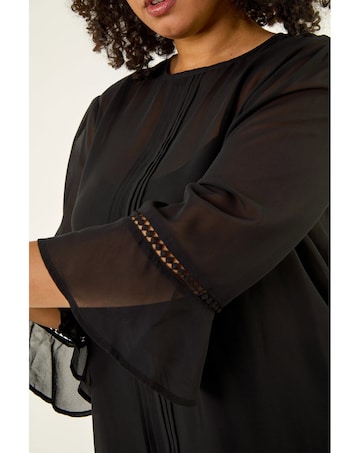 Roman Curve Pintuck Pleat Top