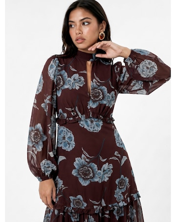 Anaya Floral Print Tiered Maxi Dress