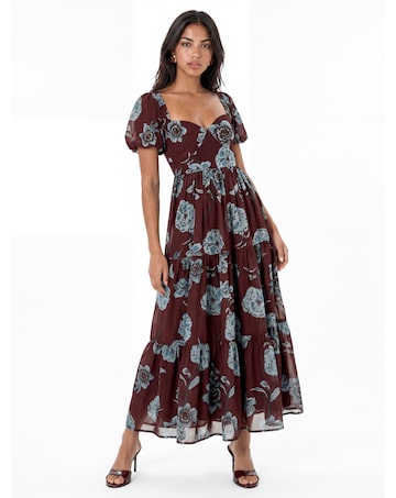 Anaya Floral Print Tiered Midaxi Dress