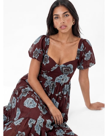 Anaya Floral Print Tiered Midaxi Dress