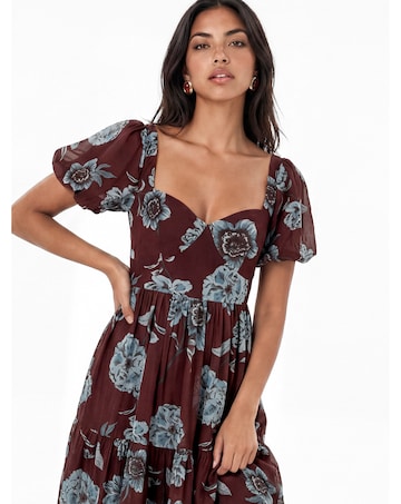 Anaya Floral Print Tiered Midaxi Dress