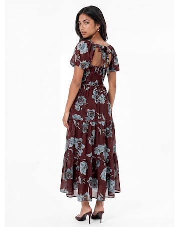 Anaya Floral Print Tiered Midaxi Dress