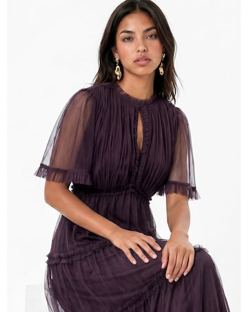 Anaya Plain Tulle Midaxi Dress