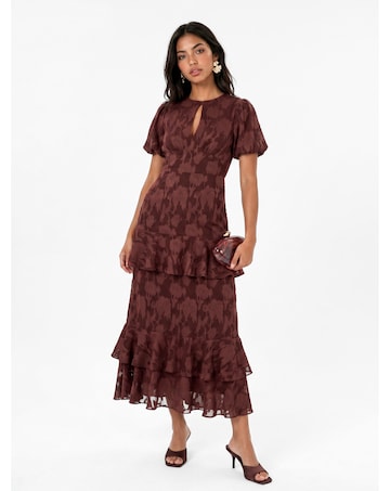 Anaya Burnout Fabric Midaxi Dress