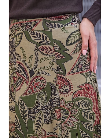 Roman Paisley Print Skirt