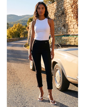 Roman Elastic Waist Stretch Jean Trouser