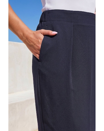 Roman Pull On Pleated Stretch Skirt