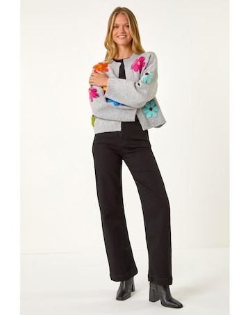 Roman Multi Floral Knit Cardigan