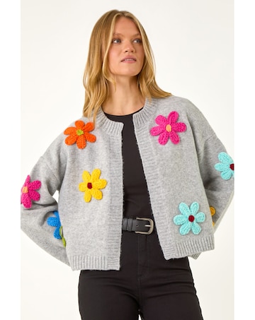 Roman Multi Floral Knit Cardigan