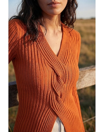 Roman Cable Rib Knit Jumper