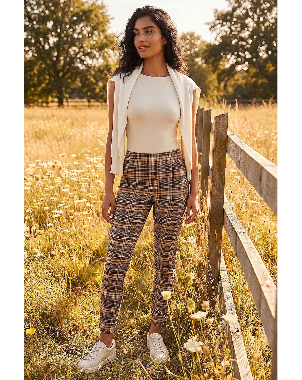 Roman Check Stretch Trouser