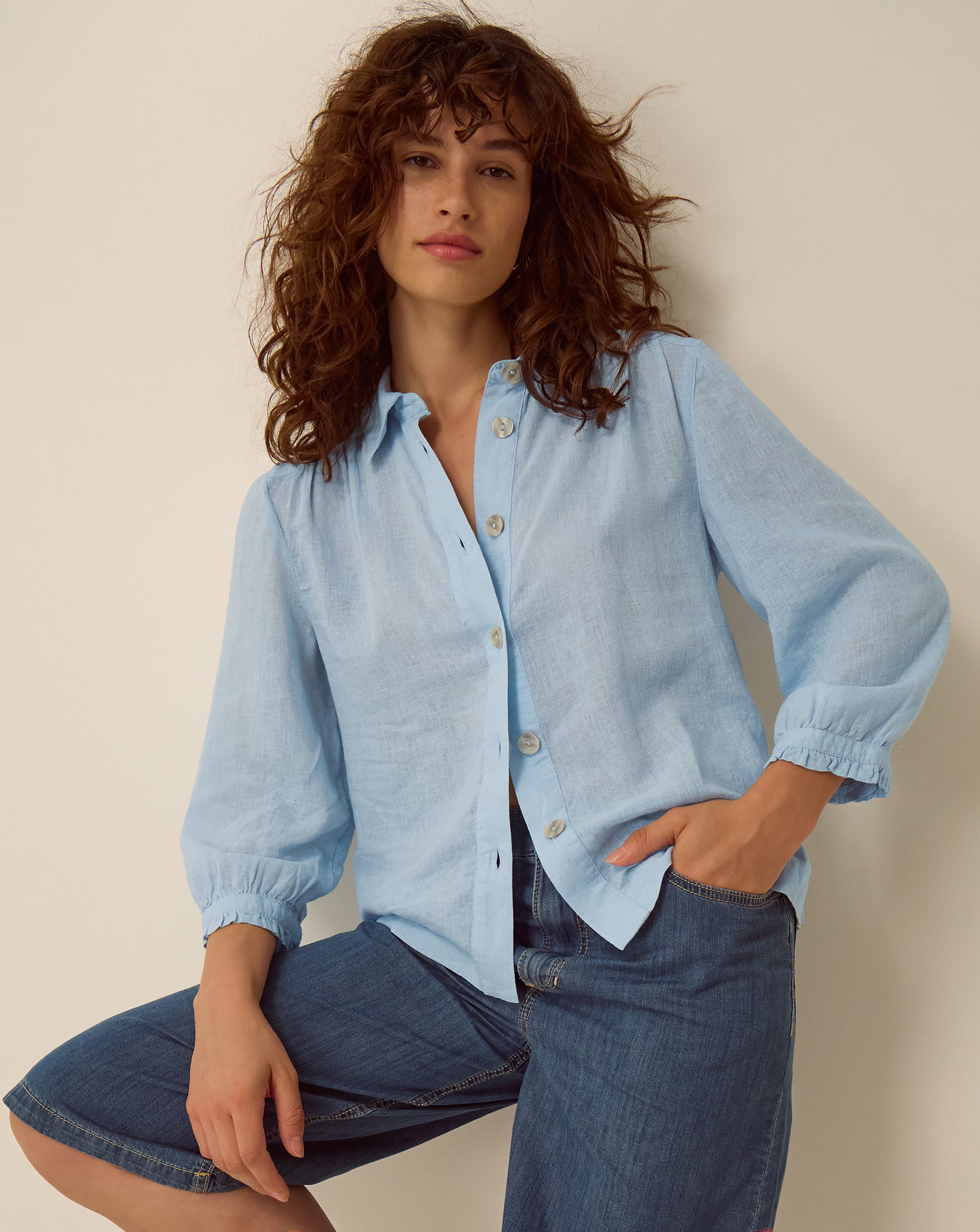 Monsoon Emily Linen Blend Shirt