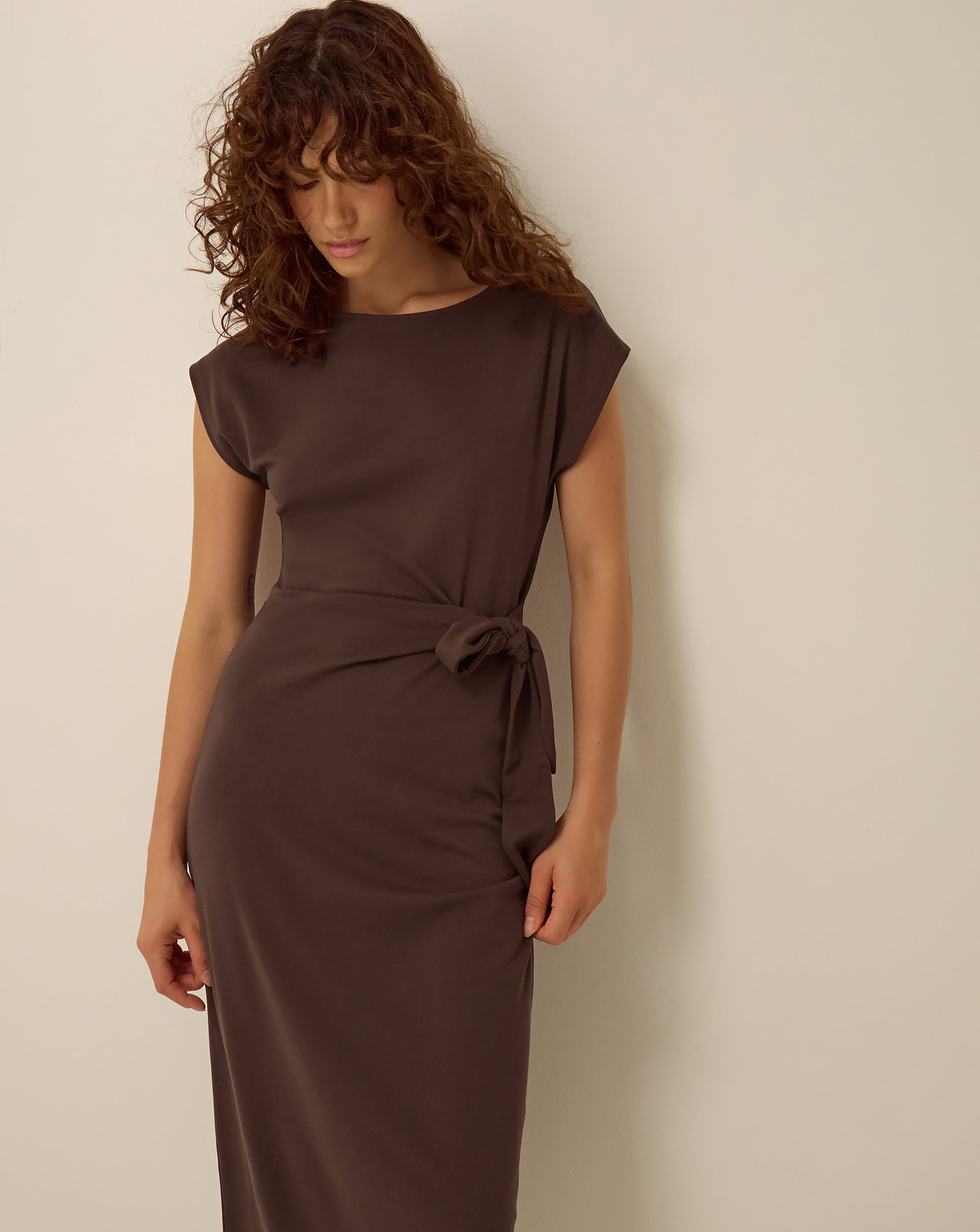 Monsoon Tiff Tie Side Jersey Midi Dress