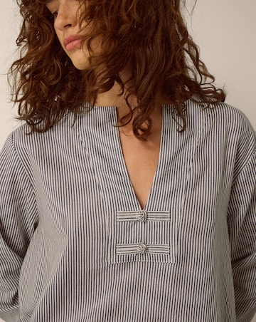 Monsoon Alexa Stripe Linen Blend Top