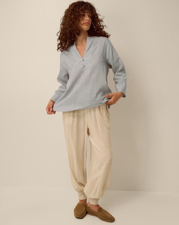 Monsoon Alexa Stripe Linen Blend Top