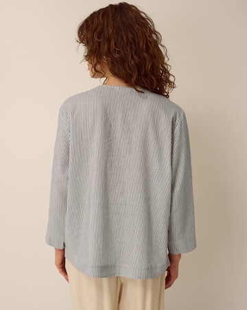 Monsoon Alexa Stripe Linen Blend Top