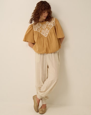 Monsoon Delta Embroidered Bubble Hem Top