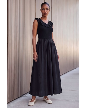 Roman Frill Detail Midi Dress