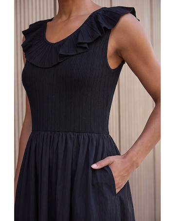 Roman Frill Detail Midi Dress