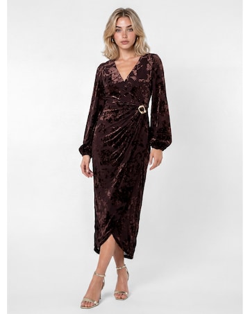 Lovedrobe Velvet Faux Wrap Midaxi Dress