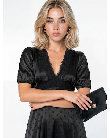 Lovedrobe Polka Dot Lace Midaxi Dress