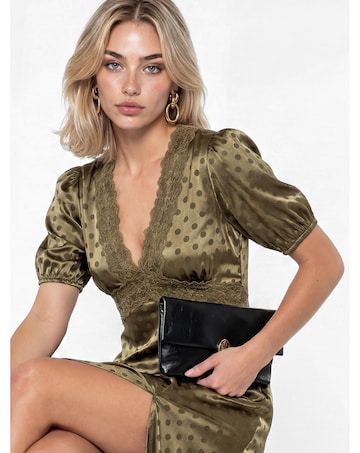 Lovedrobe Polka Dot Lace Midaxi Dress