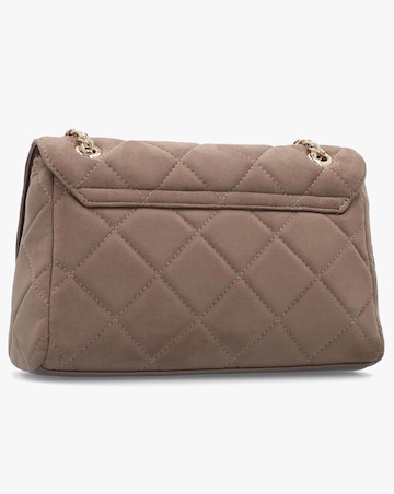 Valentino Bags Large Quilted Ocarina Taupe Suedette Satchel Bag