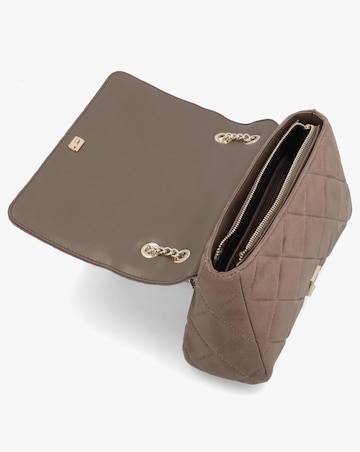 Valentino Bags Large Quilted Ocarina Taupe Suedette Satchel Bag