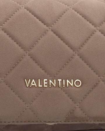 Valentino Bags Large Quilted Ocarina Taupe Suedette Satchel Bag