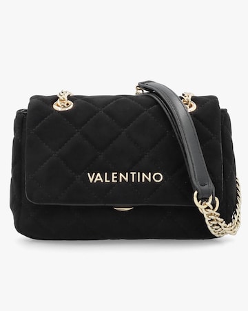 Valentino Bags Small Quilted Ocarina Black Suedette Shoulder Bag