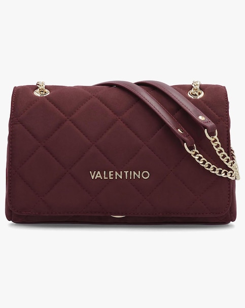 Valentino Bags Large Quilted Ocarina Burgundy Suedette Satchel Bag