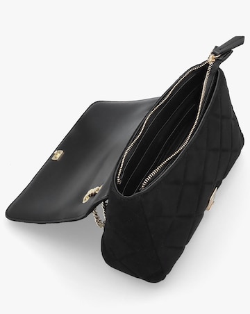 Valentino Bags Large Quilted Ocarina Black Suedette Satchel Bag