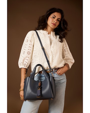Luella Grey Etta Denim Blue Small Tote