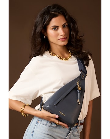 Luella Grey Darla Denim Blue Sling Crossbody