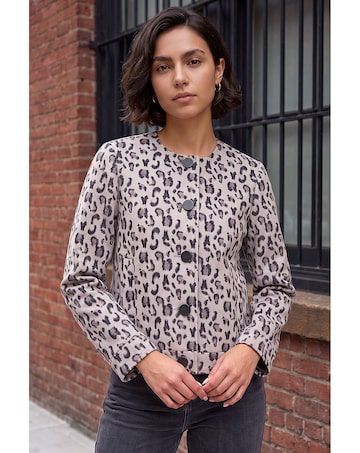 Roman Animal Print Buttoned Jacket