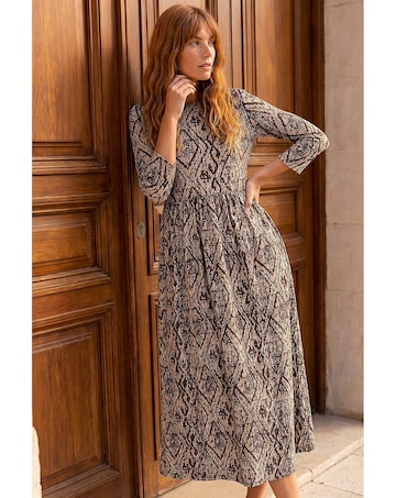 Roman Aztec Print Midi Dress