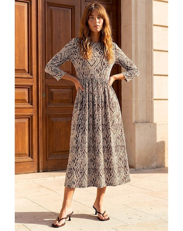 Roman Aztec Print Midi Dress