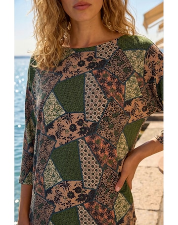 Roman Floral Patchwork Stretch Top