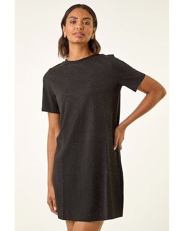 Roman Embellished Shift Stretch Dress