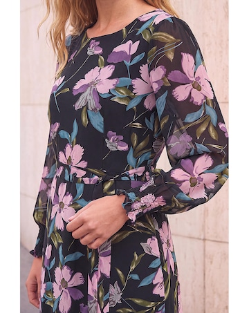 Roman Floral Print Midi Dress