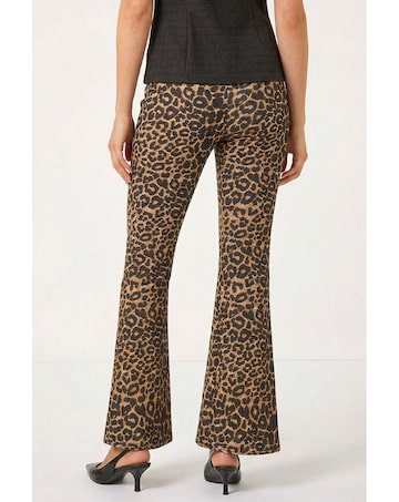 Roman Animal Print Flare Stretch Trouser
